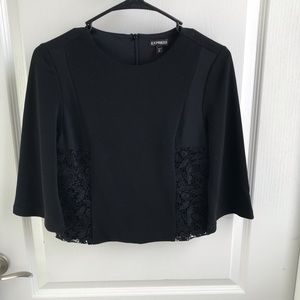 Express cropped 3/4 bell sleeve blouse